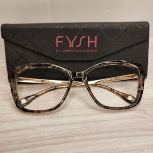 Fysh 2084 Glasses Frames Cat Eyes Brown Gradient With Case FRAMES ONLY‎ UK Urban